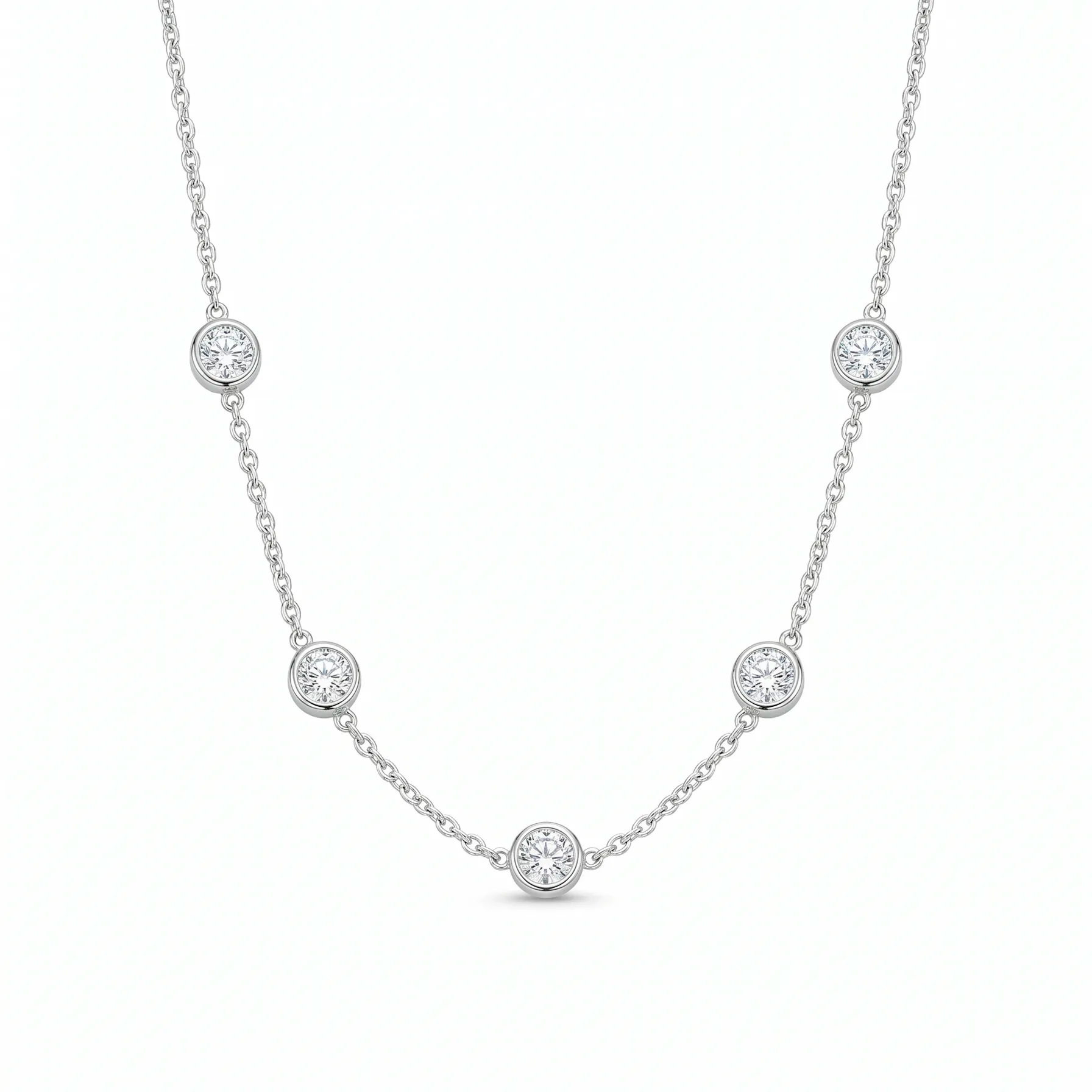 Cinq Bubbles Moissanite Necklace