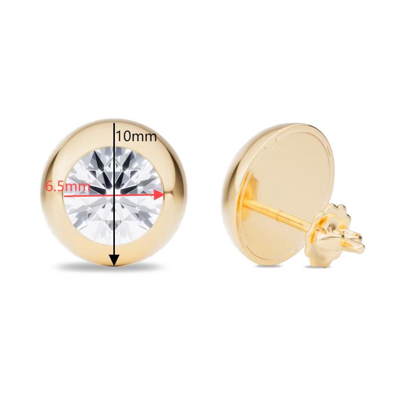 Dome Bezel Moissanite Stud Earrings-VOOGME
