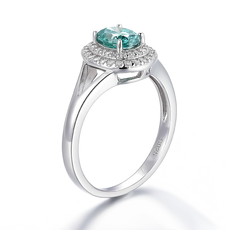 Amelia Oval Cut Double Halo Moissanite Engagement Ring-VOOGME