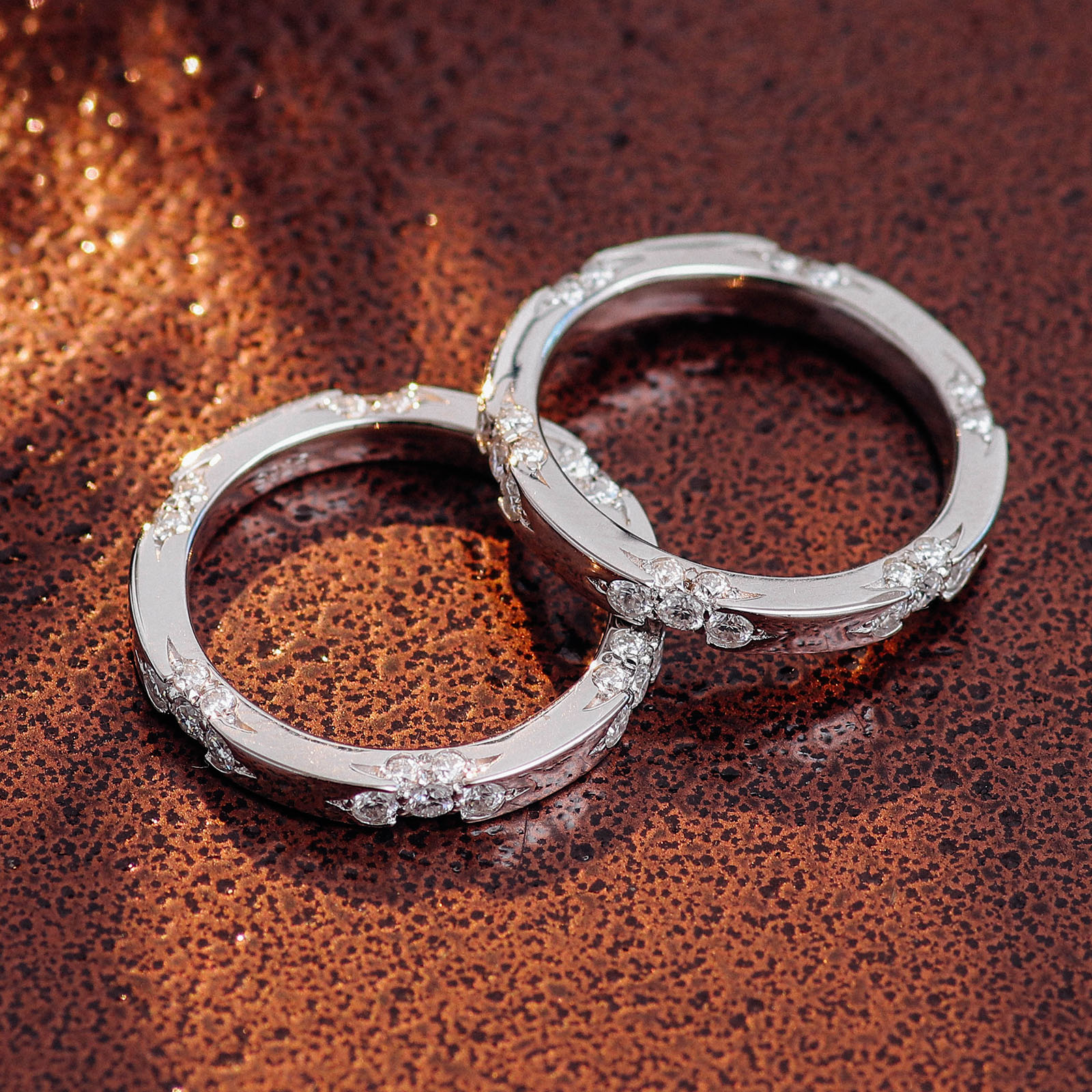 Secret Garden Moissanite Wedding Band-VOOGME