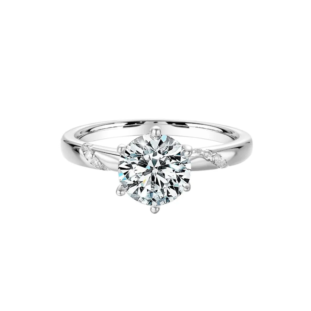 Striking Moissanite Engagement Ring