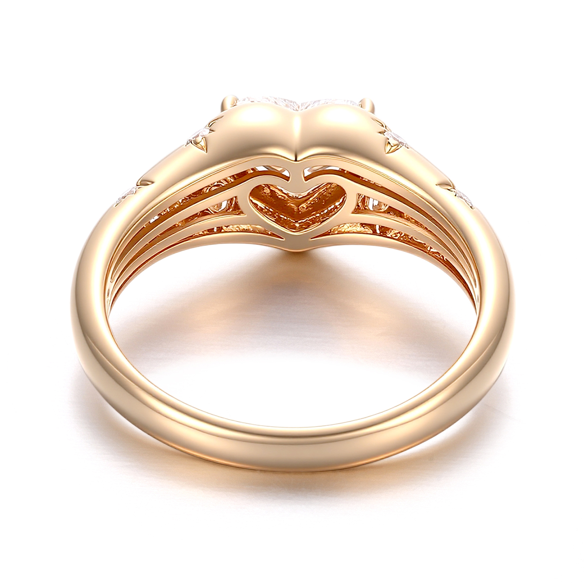 Bezel Heart Star Moissanite Ring