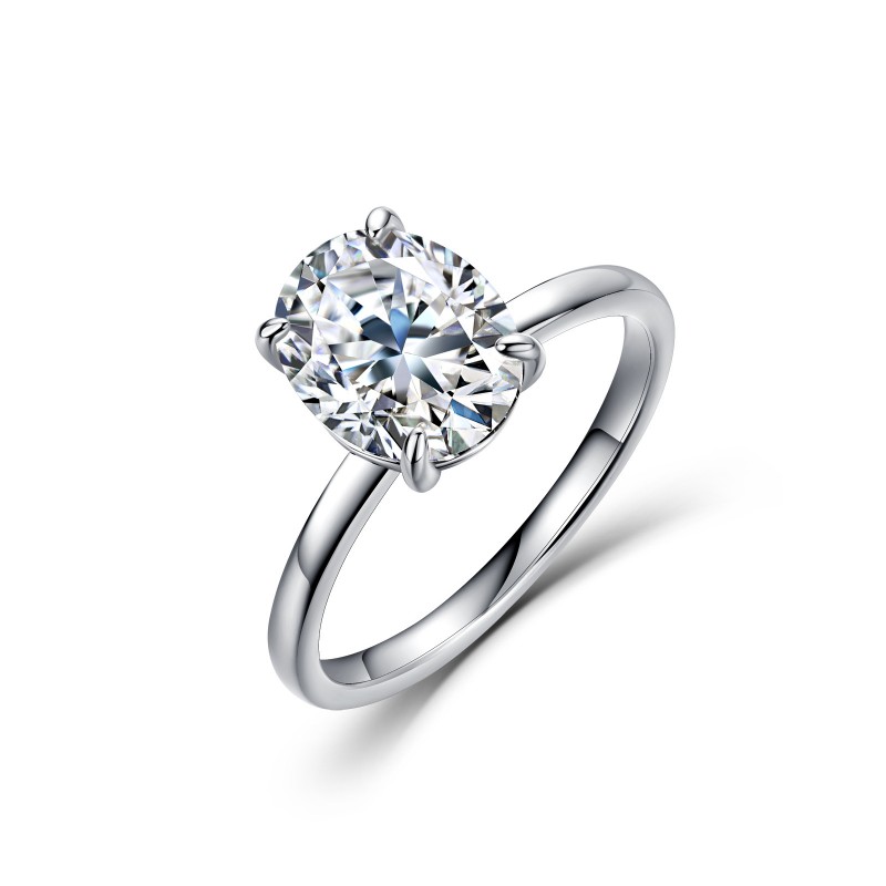 Classic Four-Prong Oval Moissanite Ring