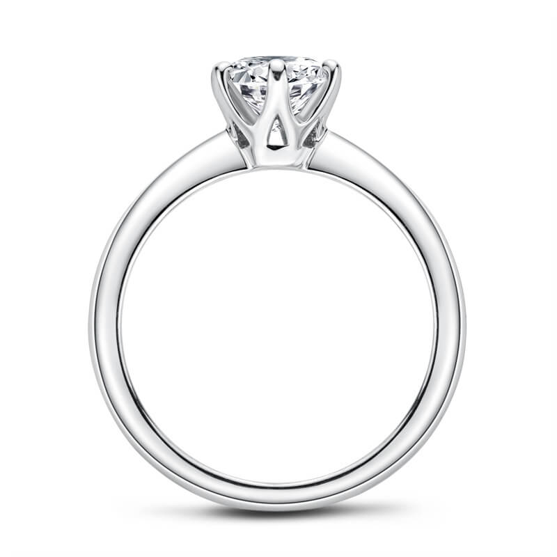 Selection Classic Six-Prong Moissanite Engagement Ring-VOOGME