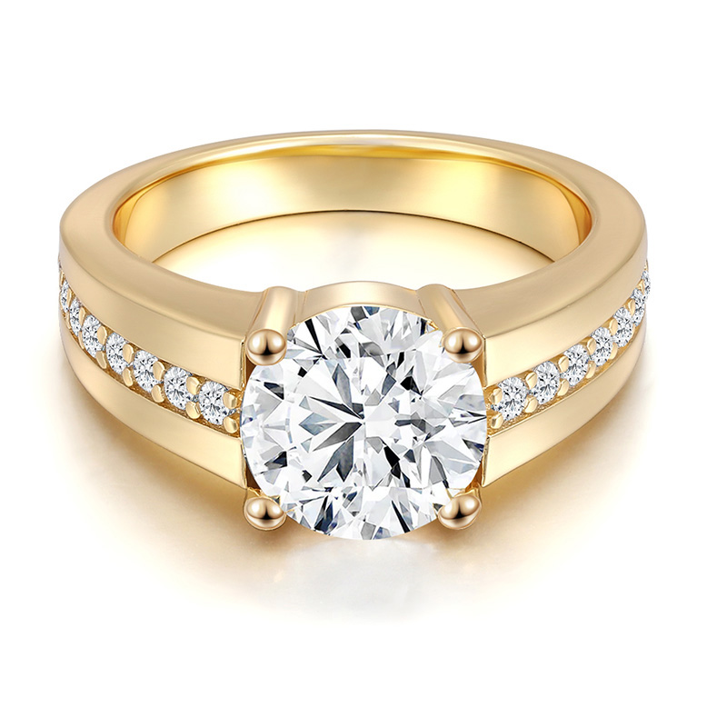 Charlotte Half Bezel Moissanite Engagement Ring 2.0 ct-VOOGME