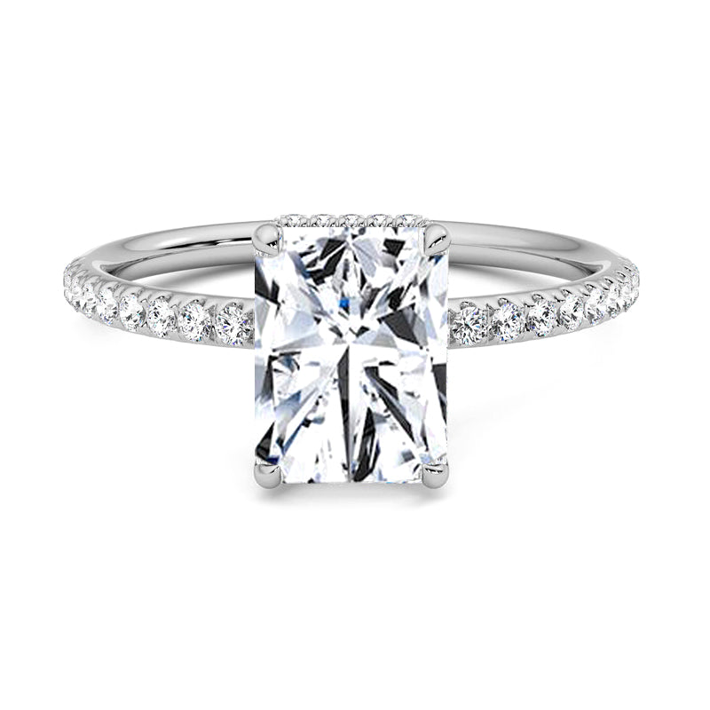 Hyne Pave Moissanite Engagement Ring-VOOGME