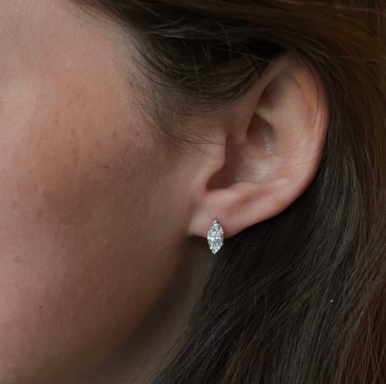 Marquise Moissanite Stud Earrings-VOOGME