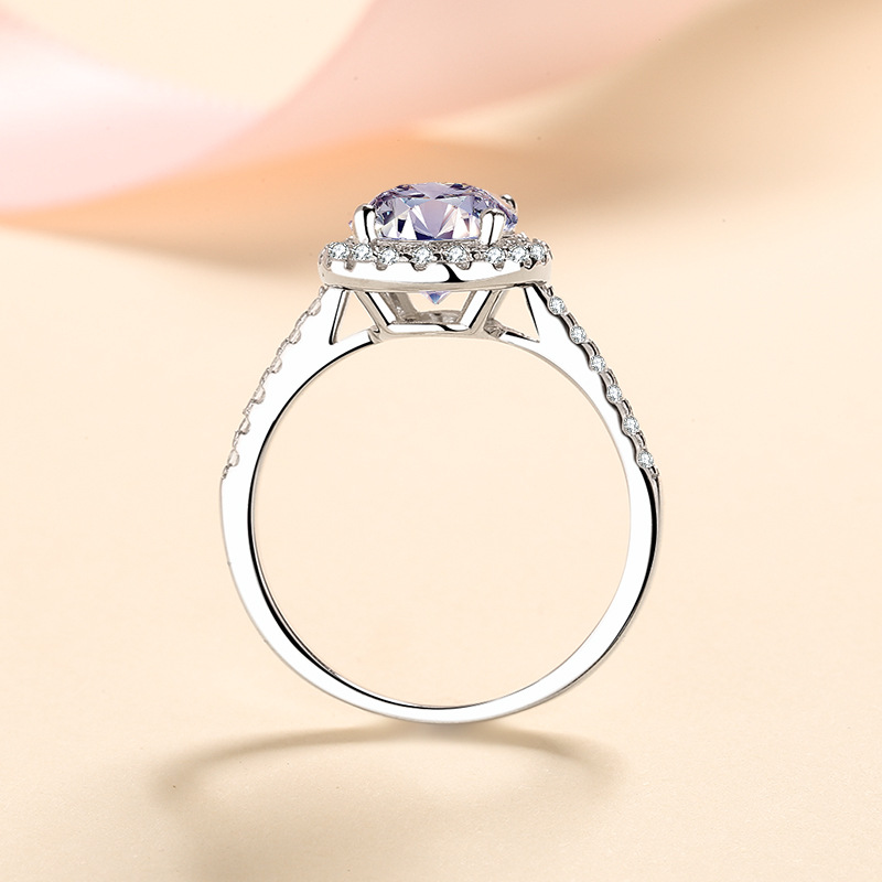 Oval Shape Halo Moissanite Ring