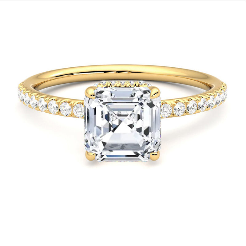 Hyne Pave Moissanite Engagement Ring-VOOGME