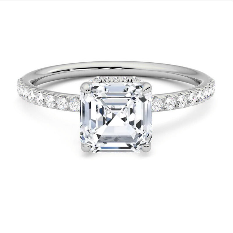 Hyne Pave Moissanite Engagement Ring-VOOGME