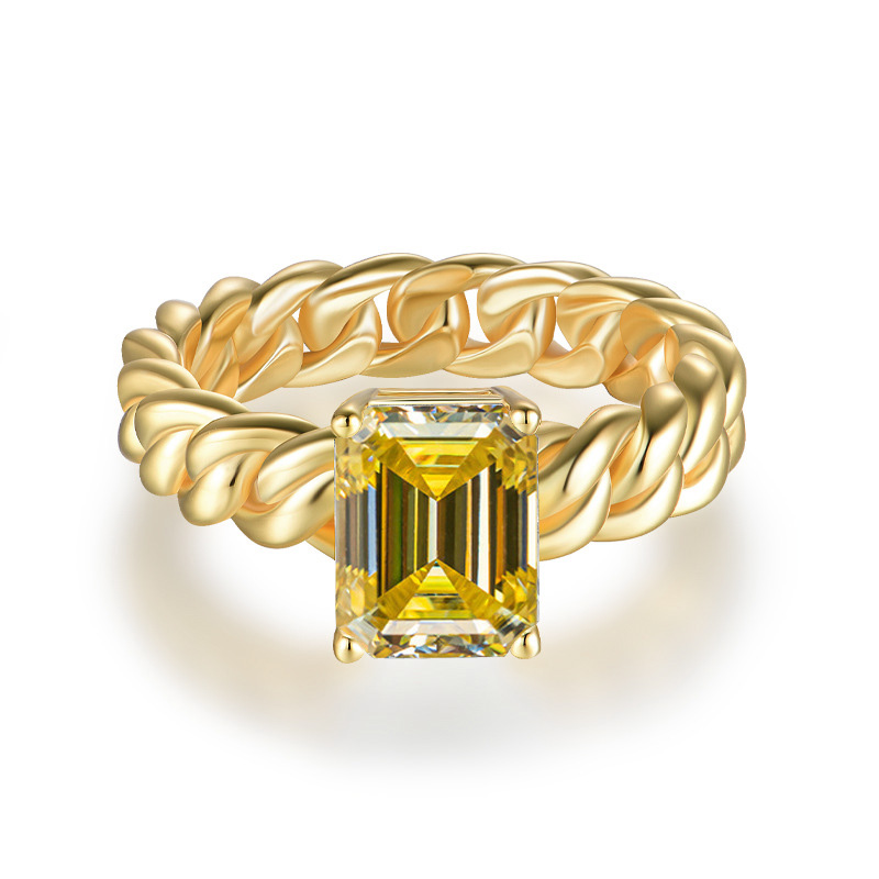 Braided Emerald Moissanite Engagement Ring 3.0 ct-VOOGME