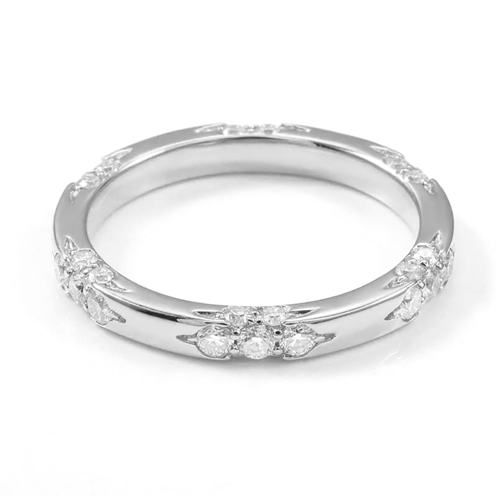 10K Secret Garden Moissanite Wedding Band