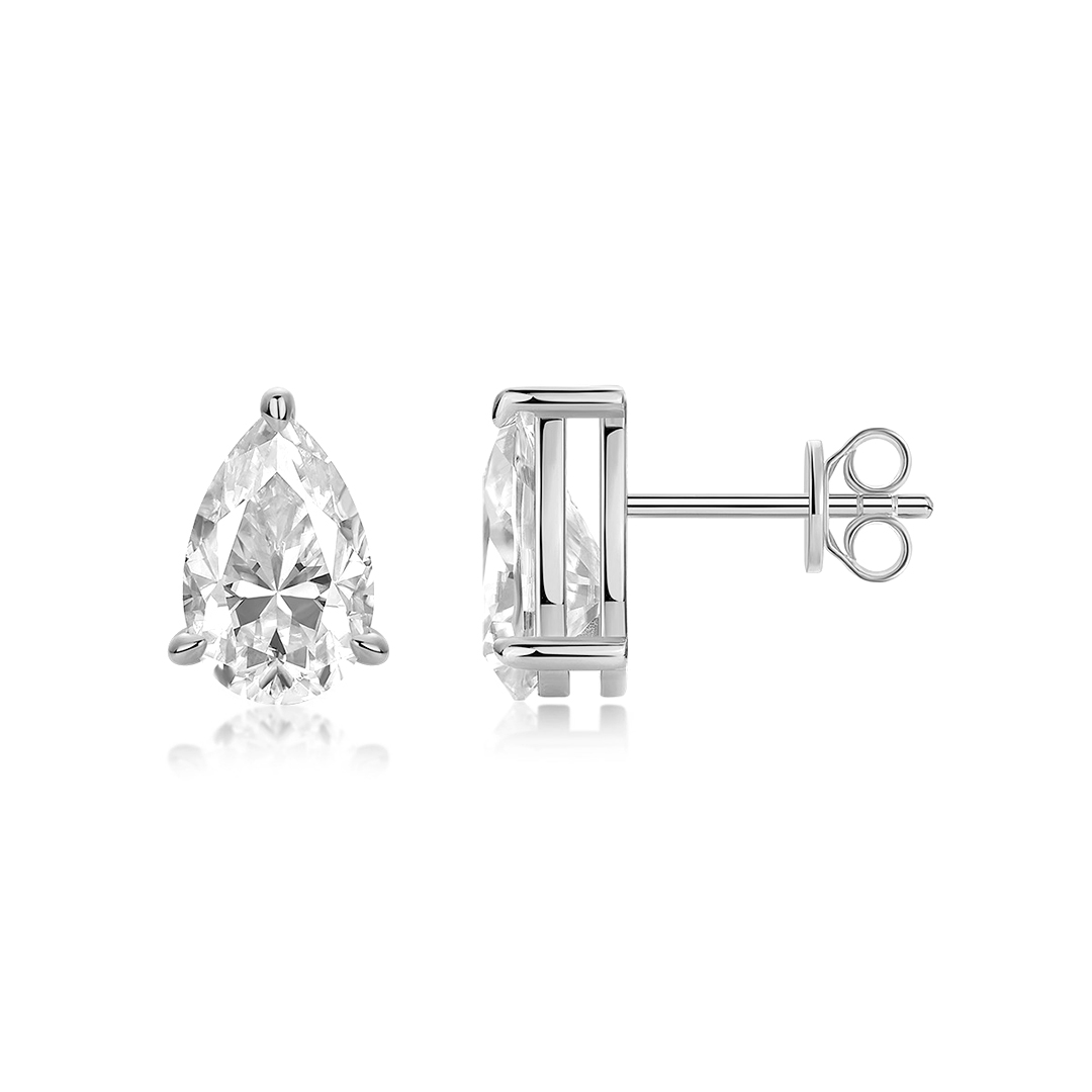 Classic Pear Cut Moissanite Stud Earrings