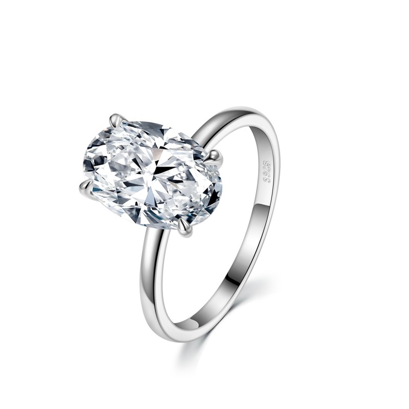 Classic Four-Prong Oval Moissanite Ring