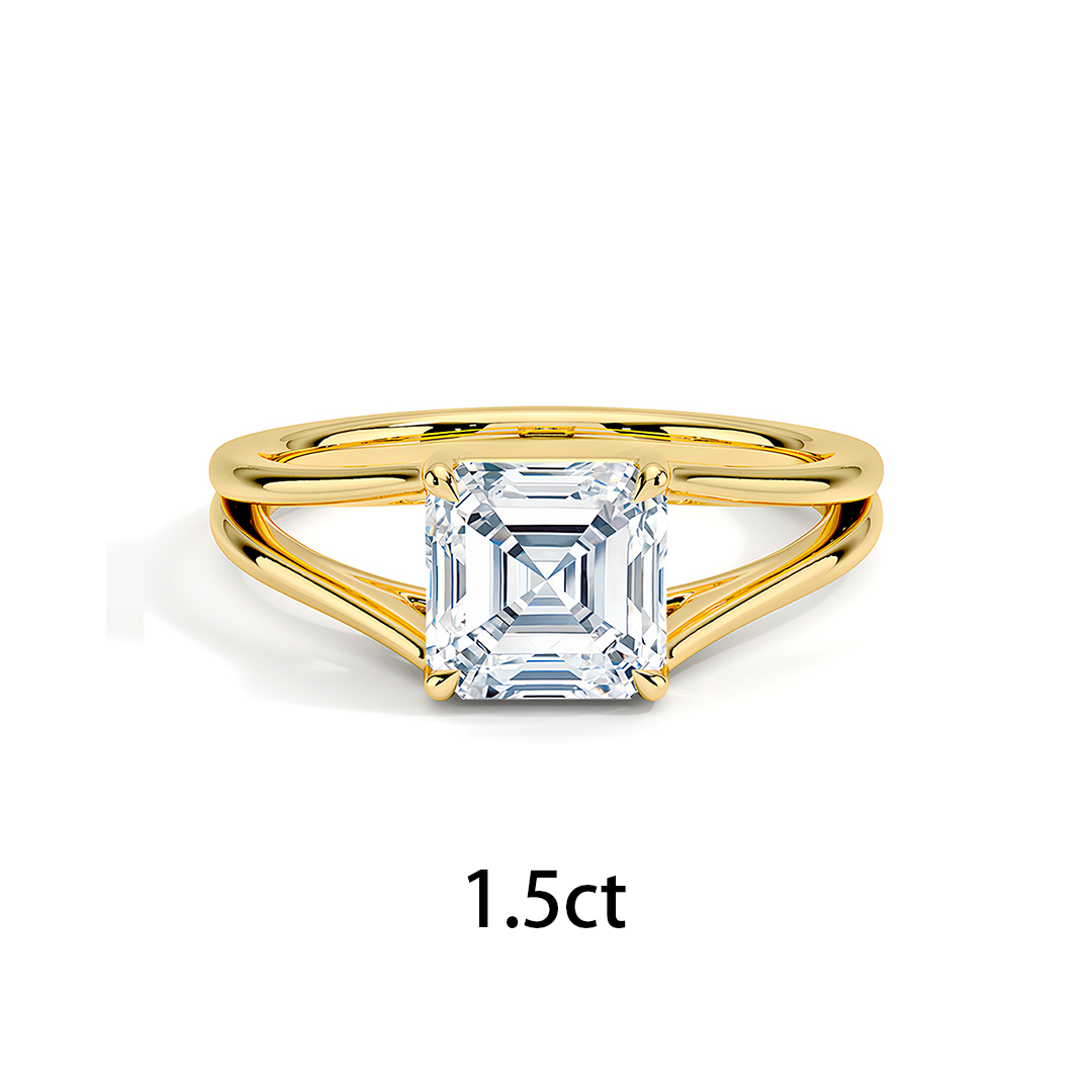 Spilt Shank Solitaire Classic Moissanite Ring