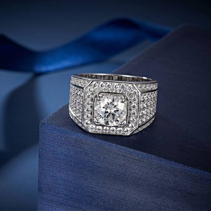 Full Star Men's Moissanite Ring