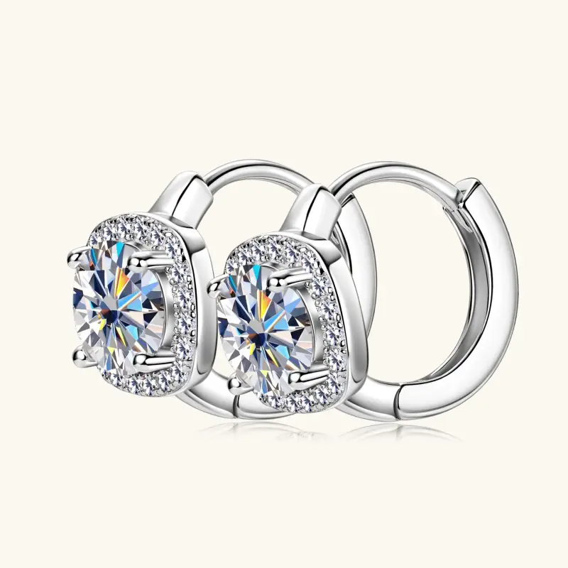 Nadine Square Wrap Moissanite Hoop Earrings