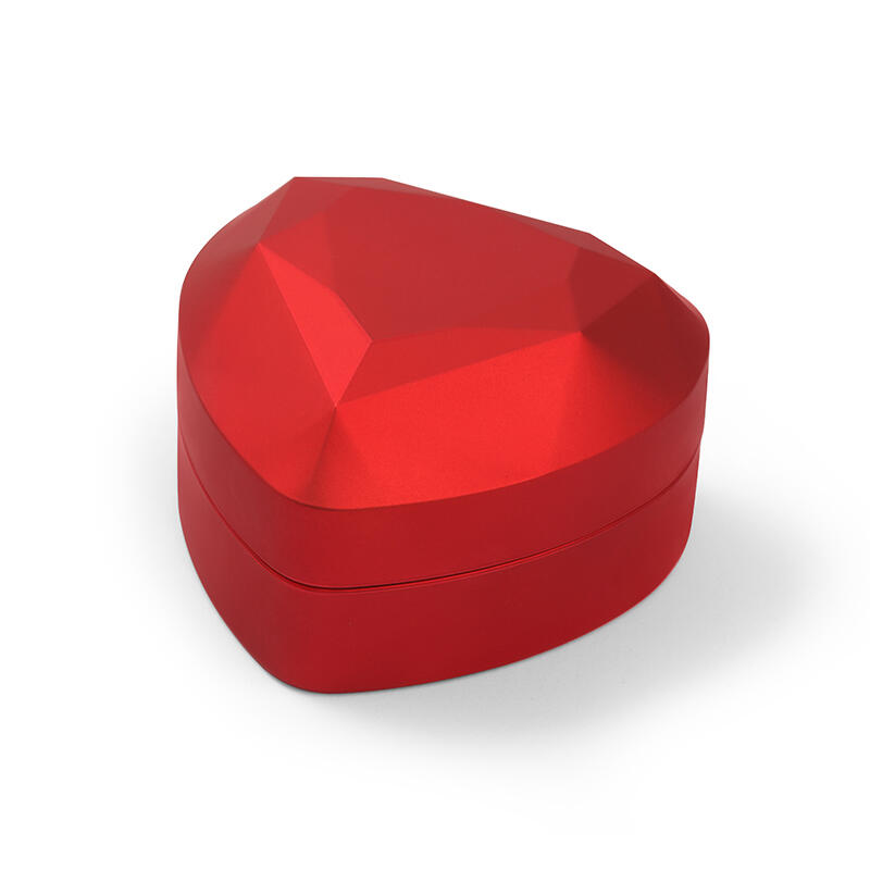 Voogme Cool Red Heart Shape Ring Box with LED Light
