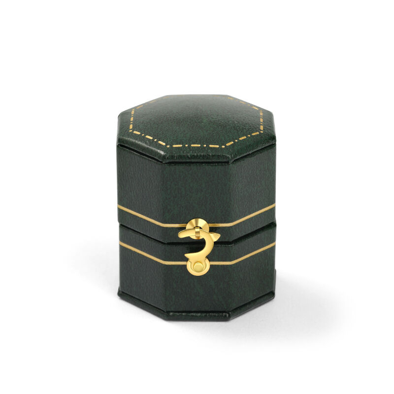 Voogme Vintage Green Octagon Velvet Ring Box