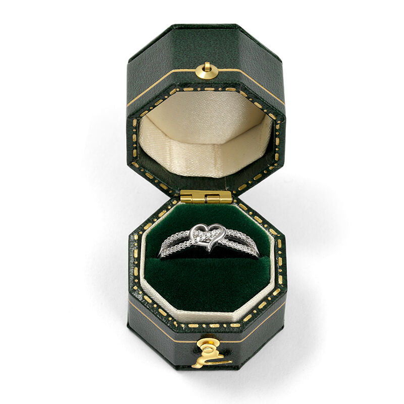 Voogme Vintage Green Octagon Velvet Ring Box