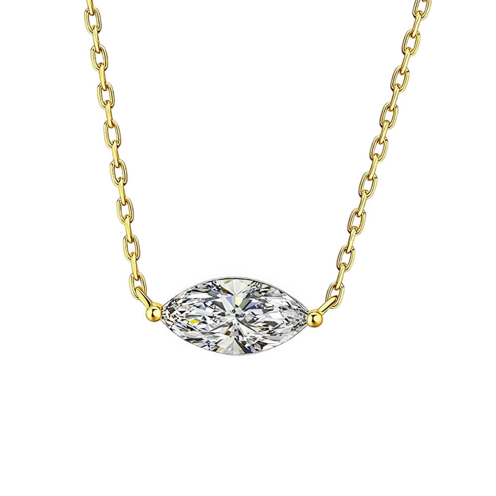 East West Marquise Moissanite Necklace