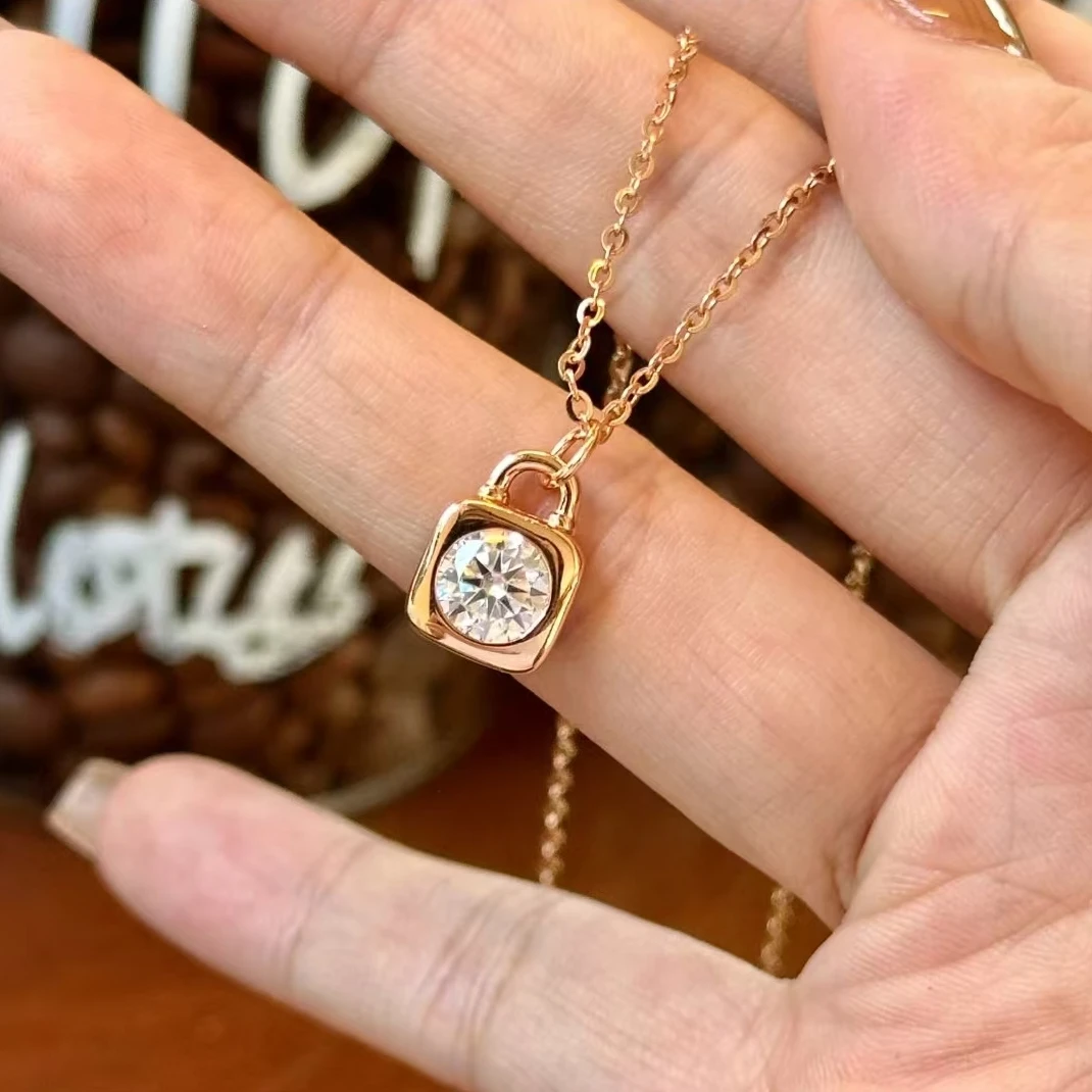 Lockit Bezel Moissanite Necklace