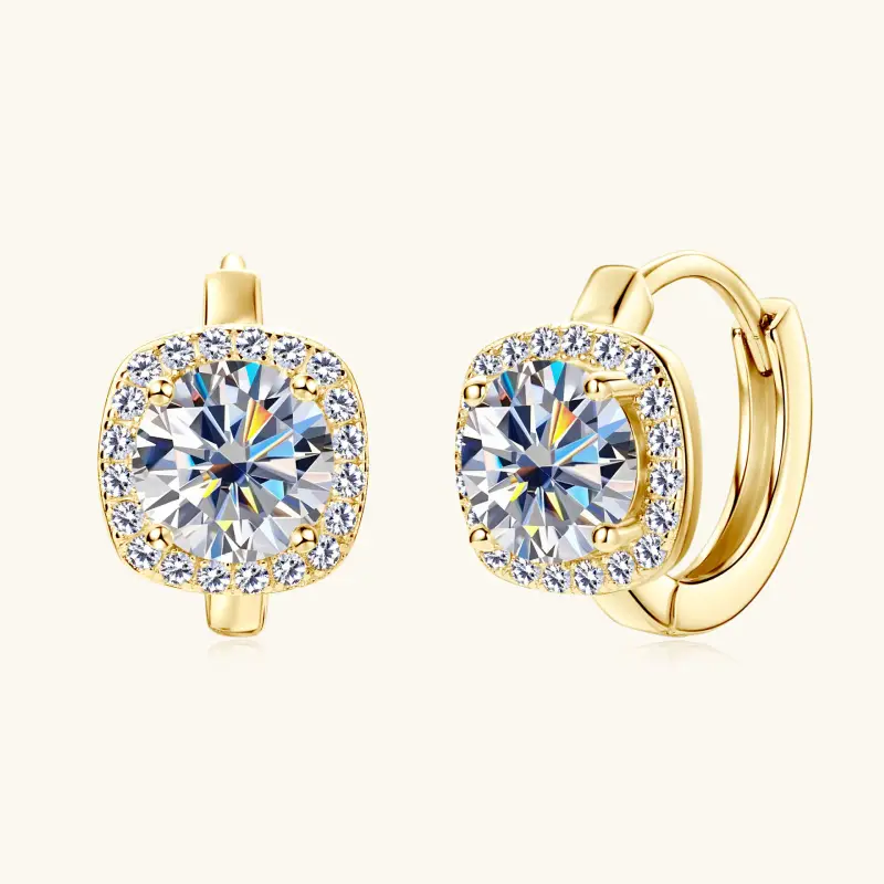Nadine Square Wrap Moissanite Hoop Earrings