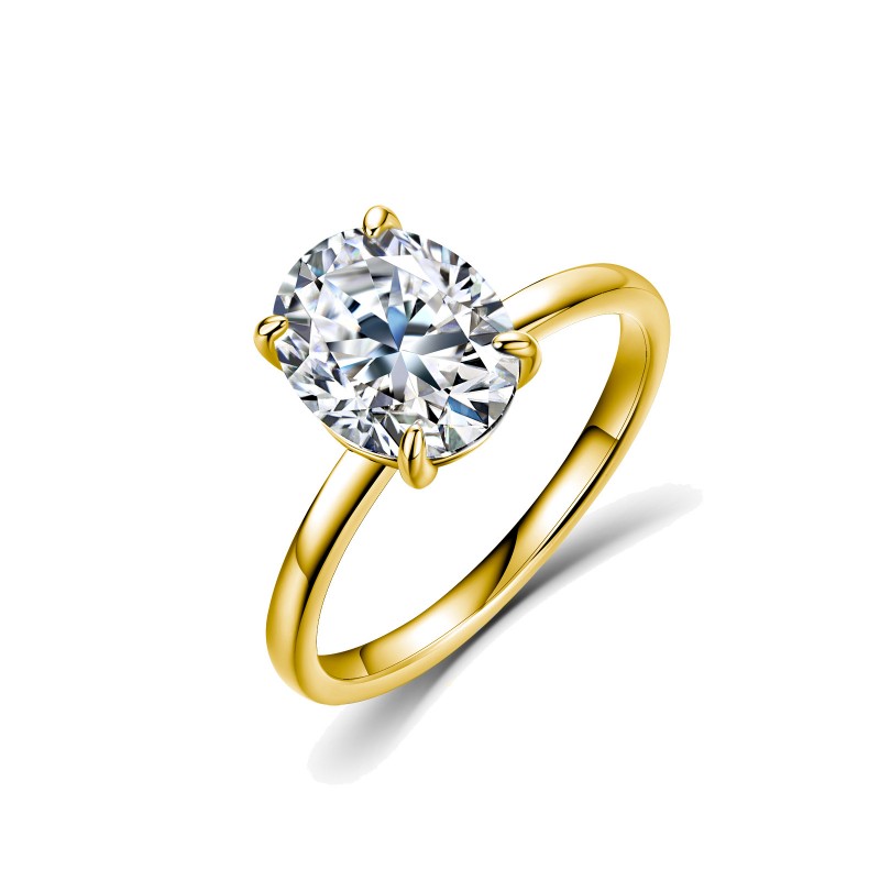 Classic Four-Prong Oval Moissanite Ring
