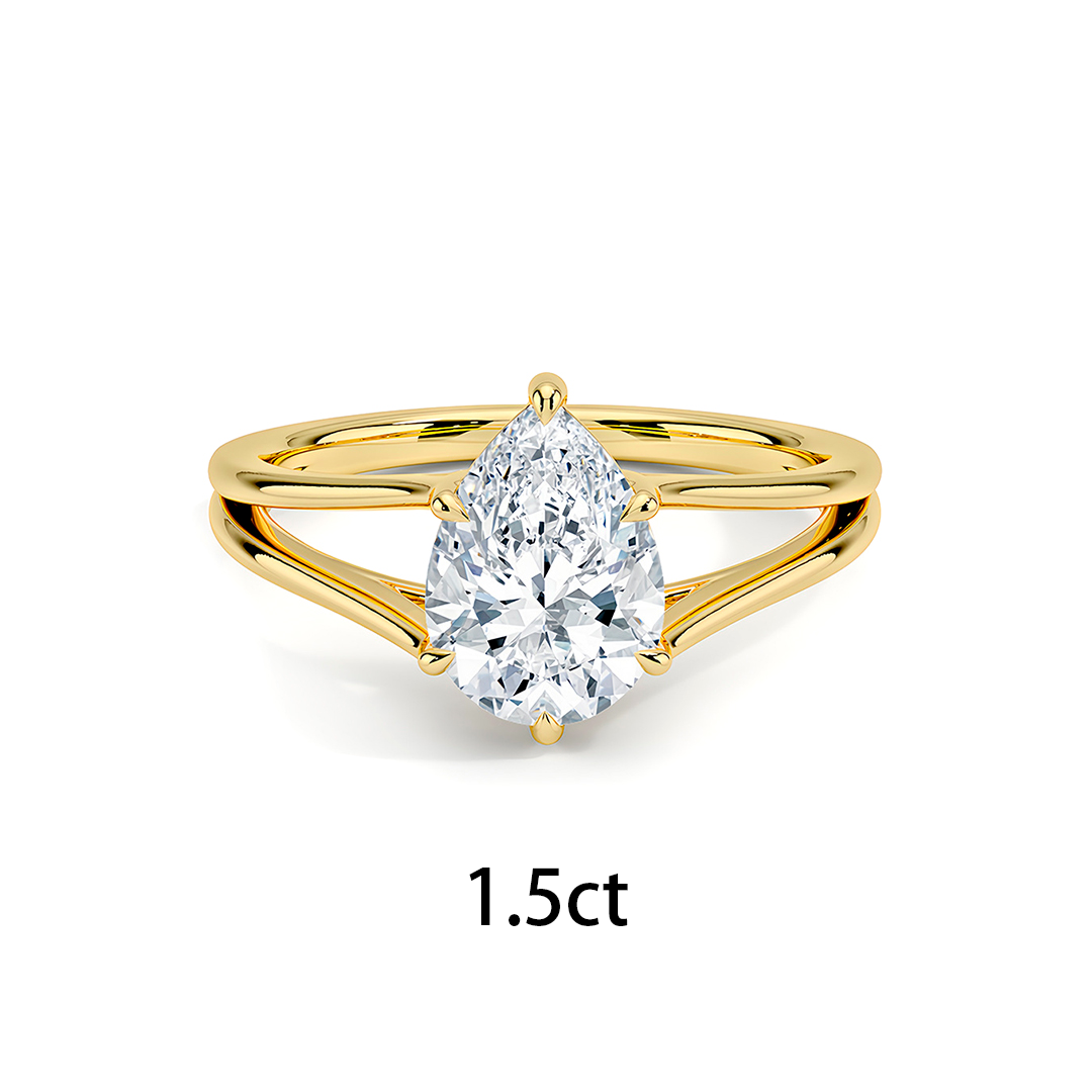Spilt Shank Solitaire Classic Moissanite Ring