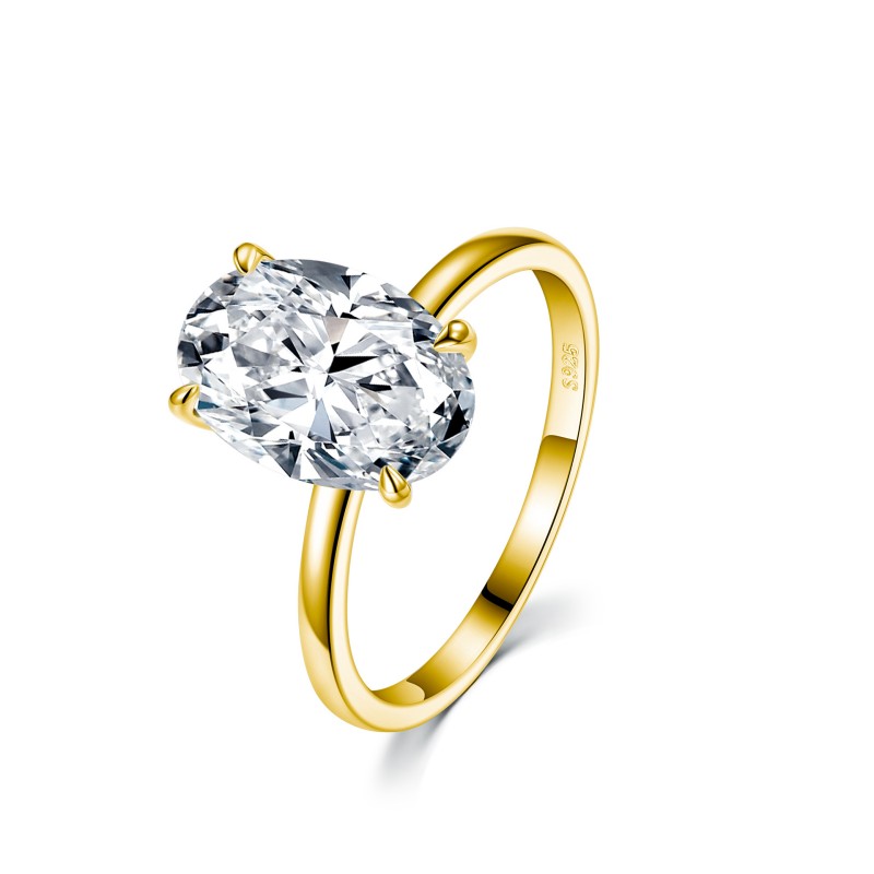 Classic Four-Prong Oval Moissanite Ring