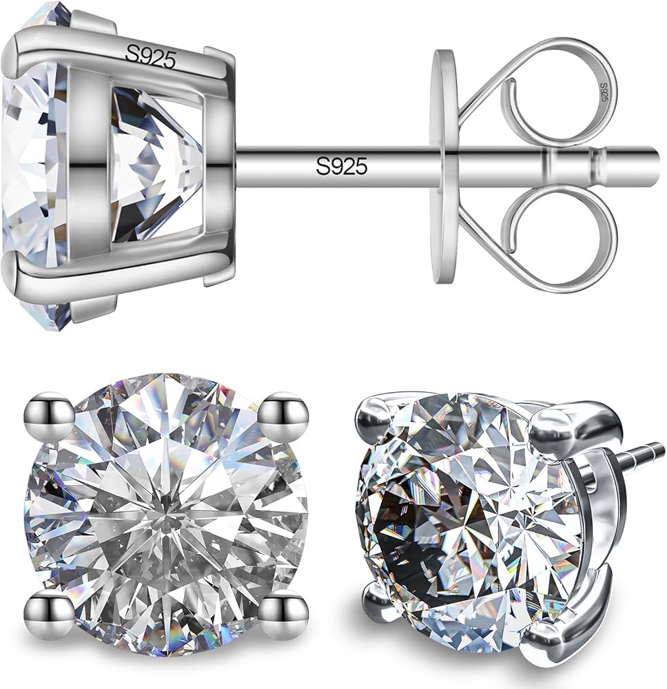 Naiad Four-Prong Moissanite Stud Earrings