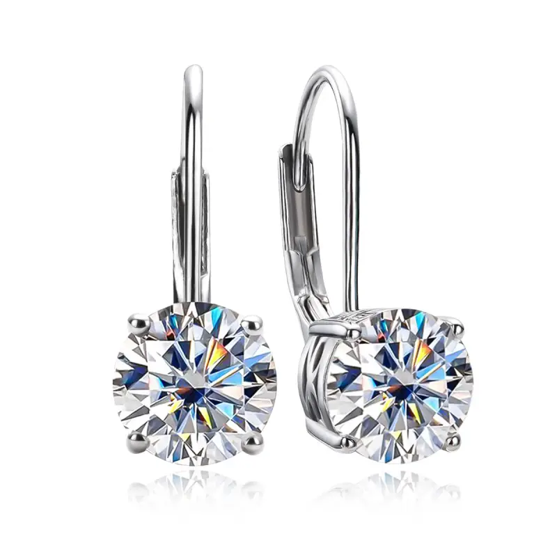 Classic Leverback Moissanite Earrings