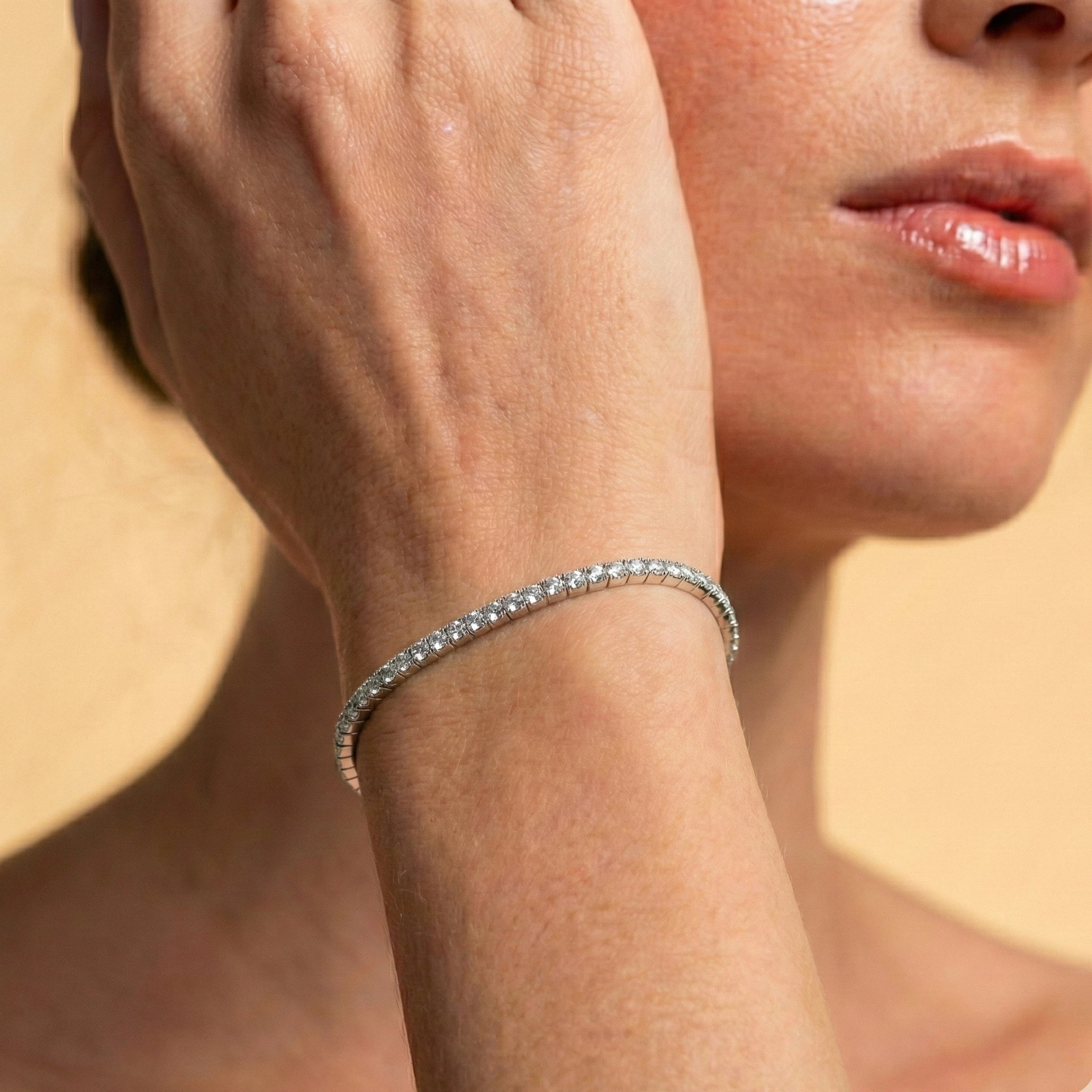 Moissanite Tennis Stretch Bracelet