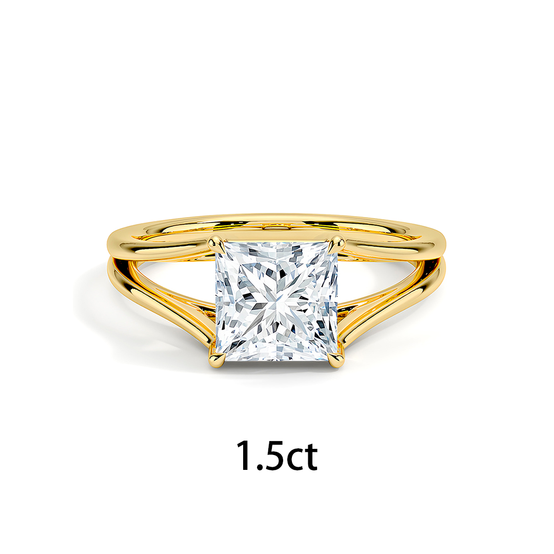 Spilt Shank Solitaire Classic Moissanite Ring