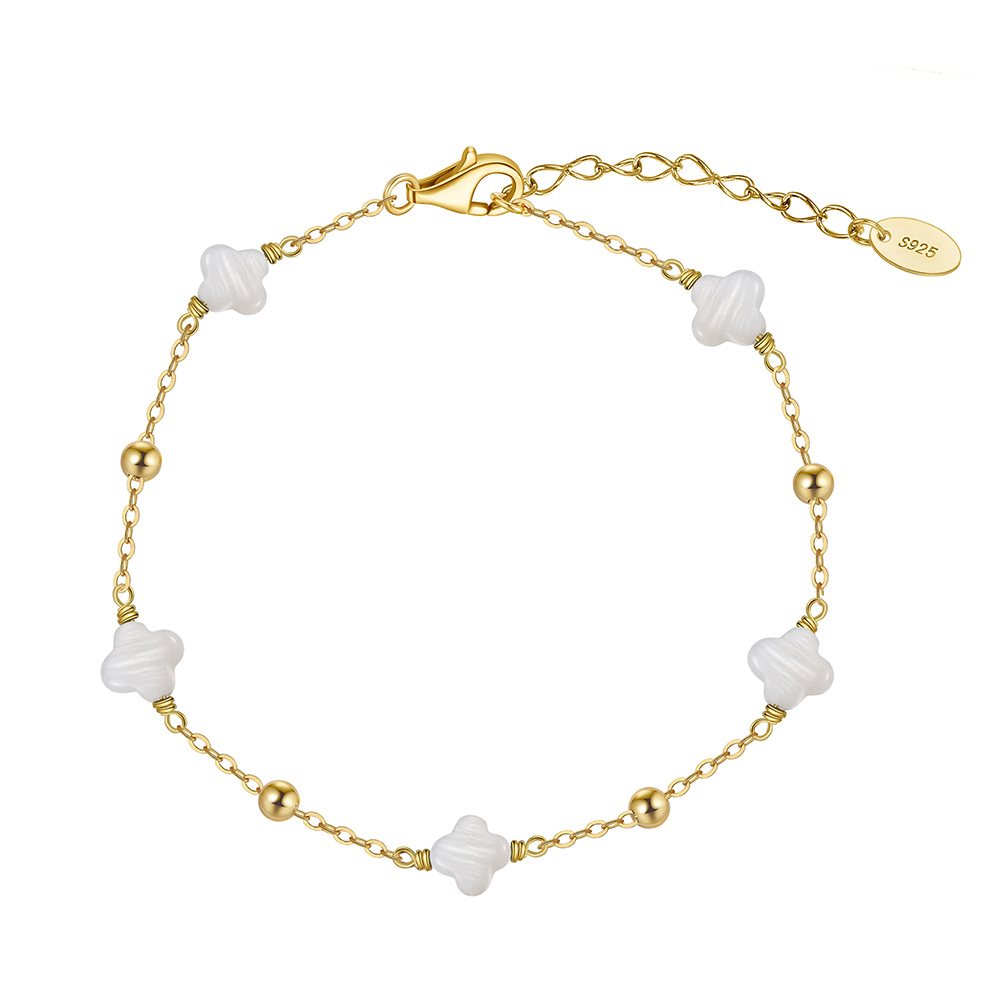 Cascade Clover Natural Shell Bracelet