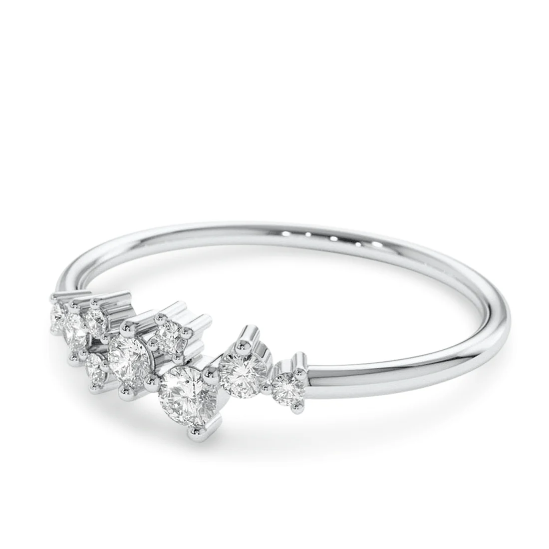 Shona Cluster Moissanite Wedding Band