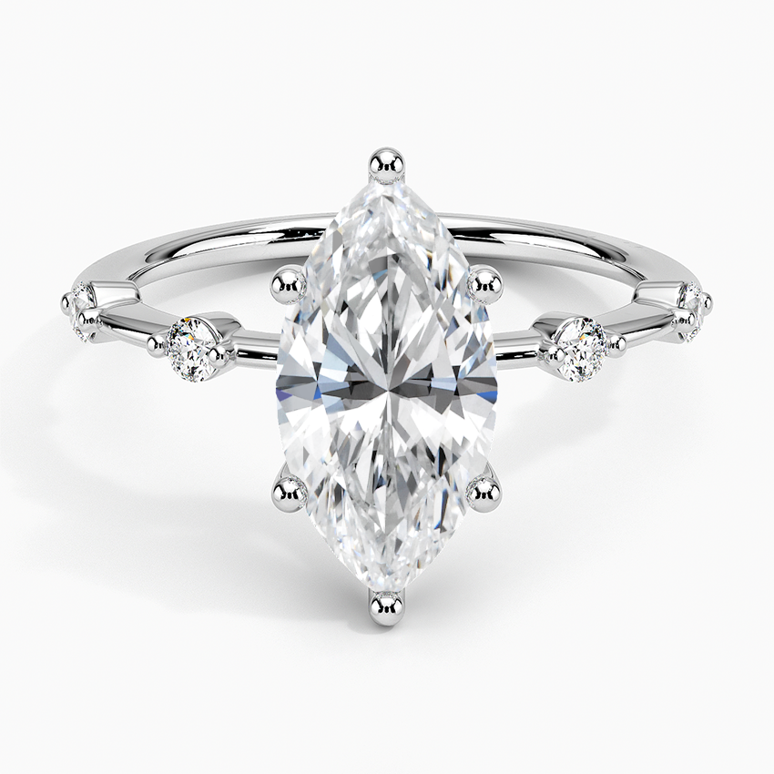 Aime Accent Moissanite Engagement Ring-VOOGME