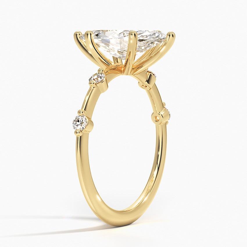 Aime Accent Moissanite Engagement Ring-VOOGME