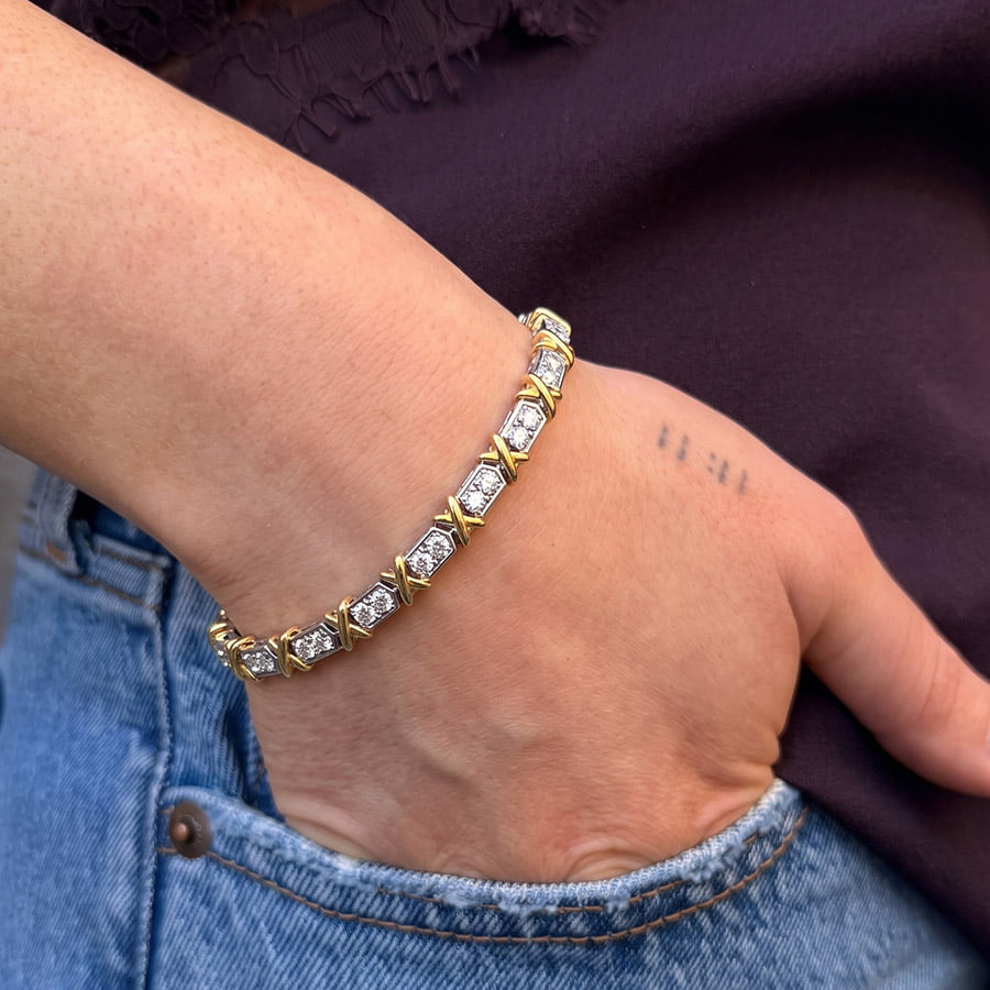 X Relief Moissanite Bracelet