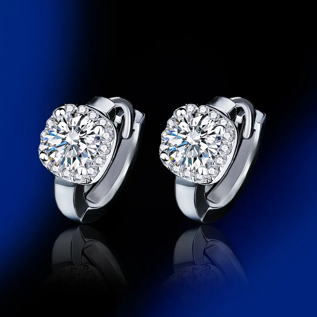 Nadine Square Wrap Moissanite Hoop Earrings-VOOGME