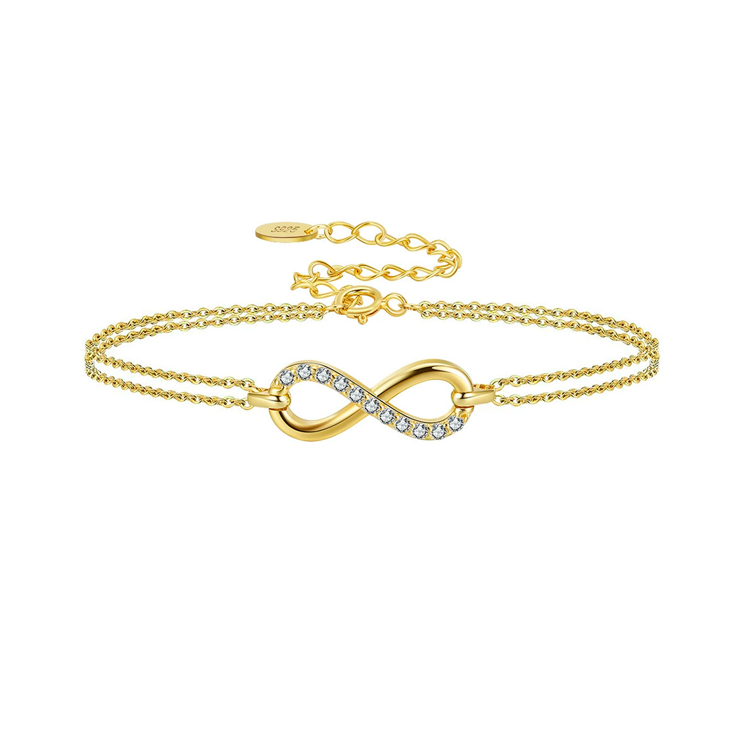Infinity Double Line Moissanite Bracelet