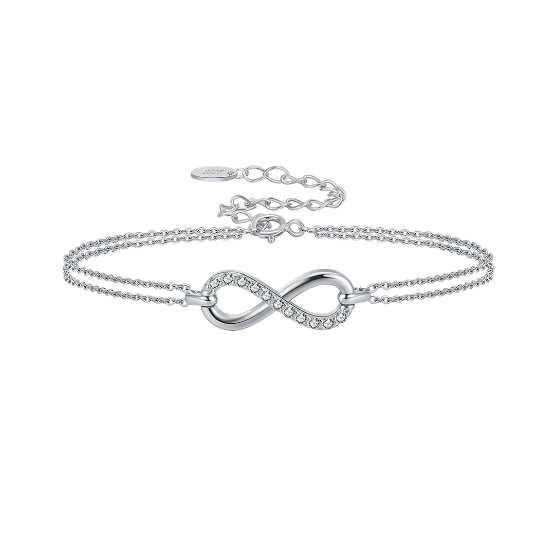 Infinity Double Line Moissanite Bracelet