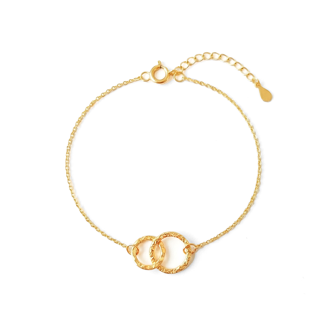 Double Circle Sterling Silver Bracelet