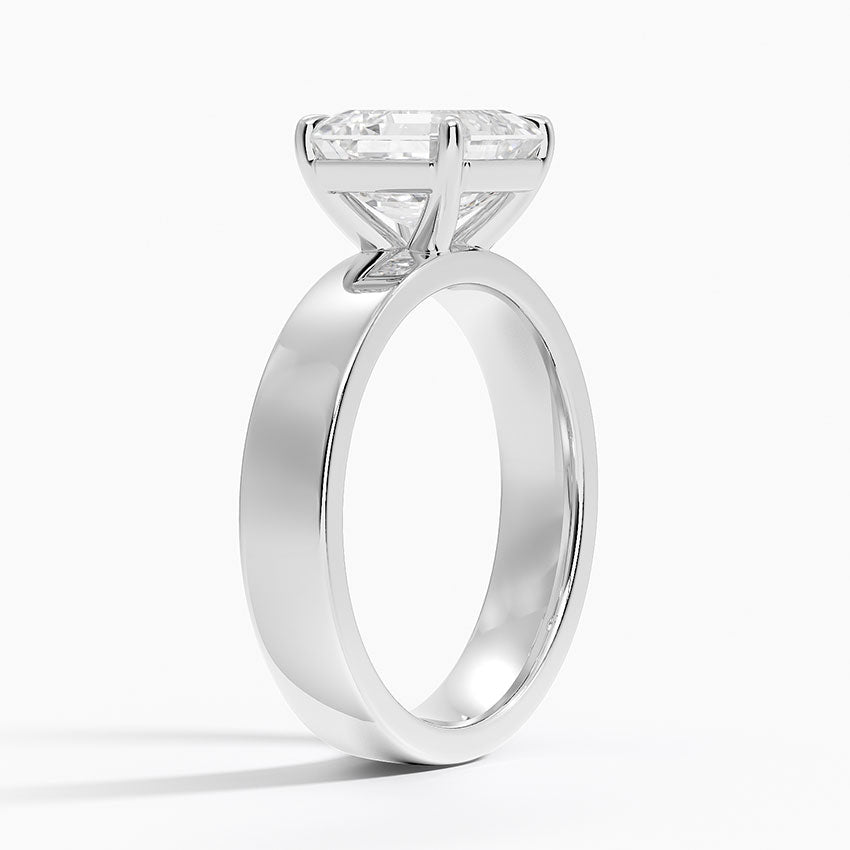 Wide Solitaire Moissanite Engagement Ring-VOOGME