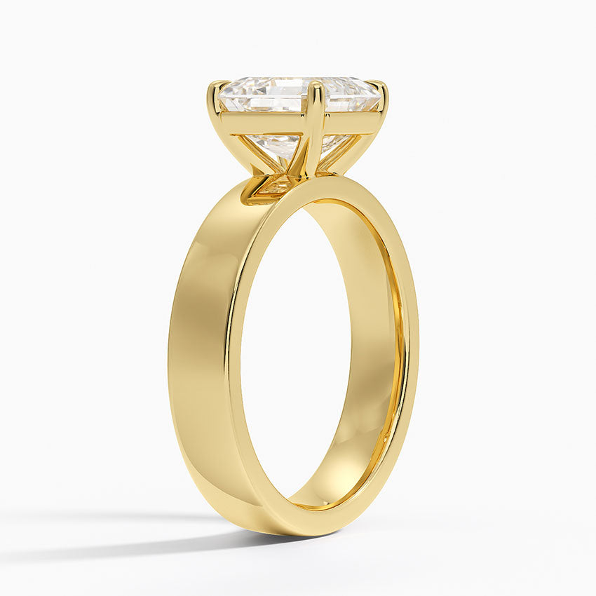 Wide Solitaire Moissanite Engagement Ring-VOOGME