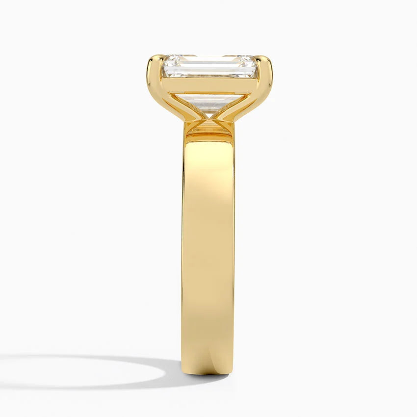 Wide Solitaire Moissanite Engagement Ring-VOOGME