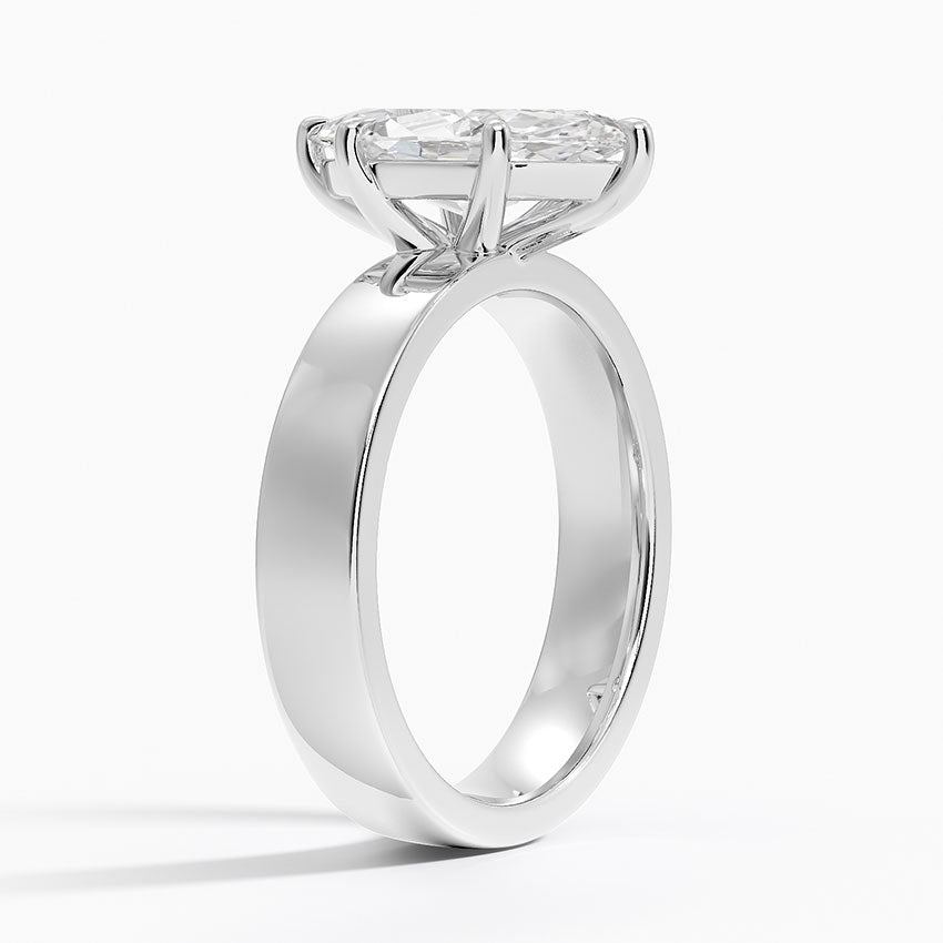 Wide Solitaire Moissanite Engagement Ring-VOOGME