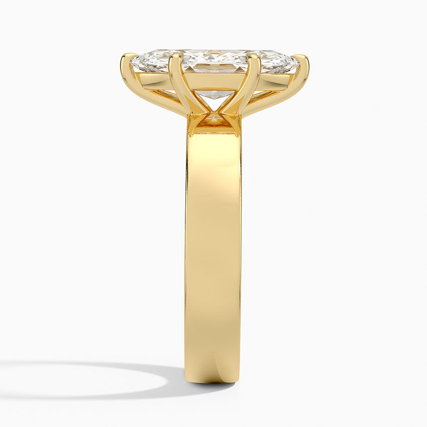 Wide Solitaire Moissanite Engagement Ring-VOOGME