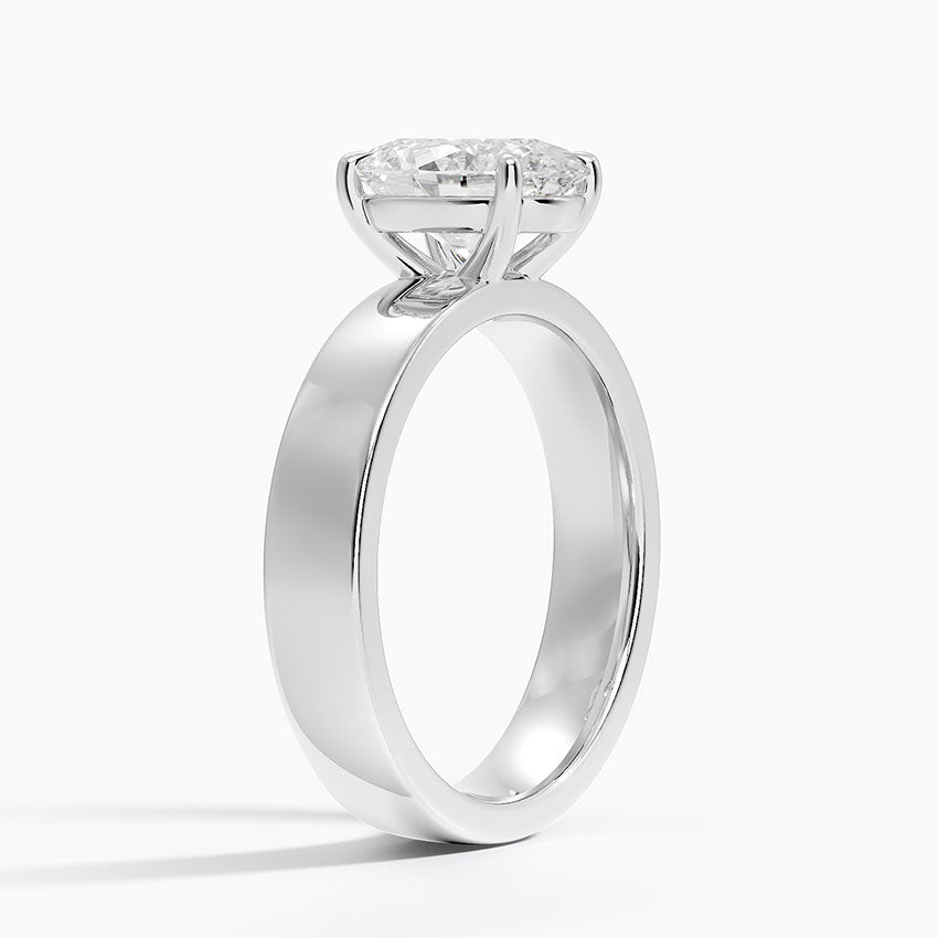 Wide Solitaire Moissanite Engagement Ring-VOOGME
