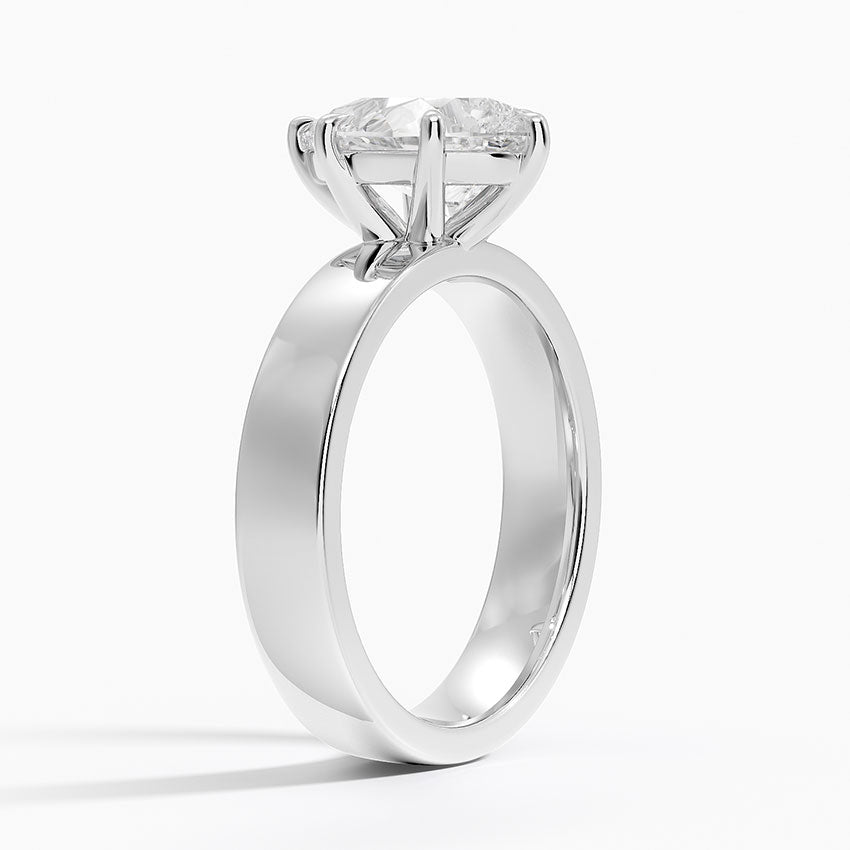 Wide Solitaire Moissanite Engagement Ring-VOOGME